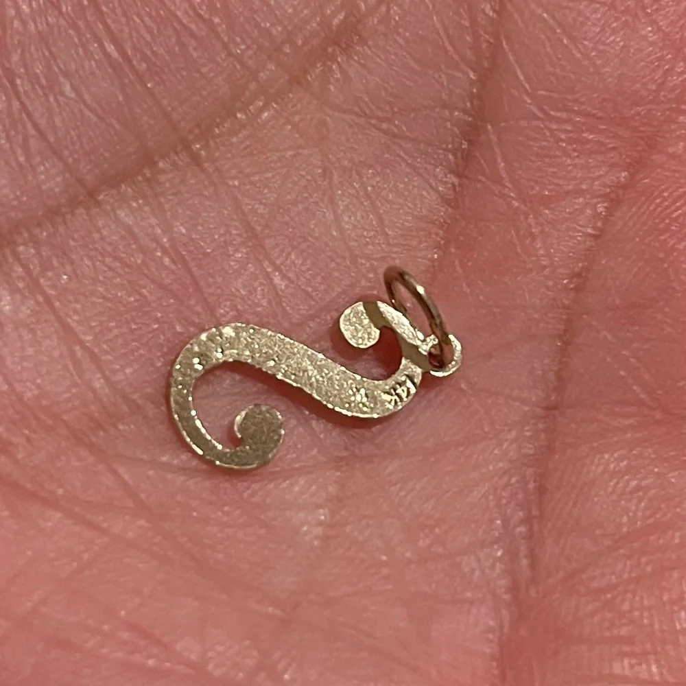 14K yellow Gold initial R Pendant all letters available in all letters